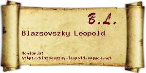 Blazsovszky Leopold névjegykártya